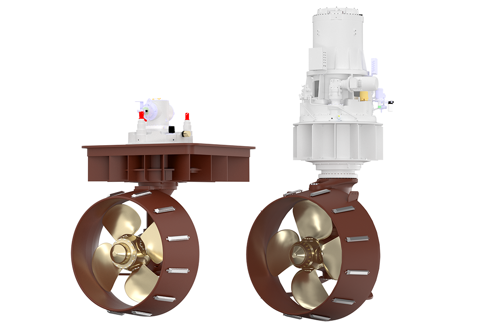 Azimuth Thruster with Push Ducted Propellers